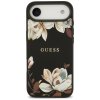 Guess Grained Flowers MagSafe Puzdro iPhone 17 Air cierny