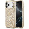 Guess Leopard Glitter MagSafe puzdro iPhone 17 Pro hnedé