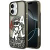 Karl Lagerfeld Liquid Glitter Choupette Logo MagSafe iPhone 17 čierne puzdro