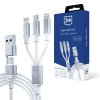 3mk 3v1 Dátový kábel Hyper USB A C na USB C Micro USB Lightning 1.5m biely