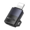 Yesido OTG adaptér GS27 Type C na Lightning 480Mpb s hliníkovou zliatinou 27W sivý
