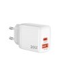 Nabíjačka Techsuit Duonix20W CH2 Type C USB Dual Travel 20W biela