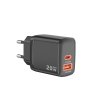 Nabíjačka Techsuit Duonix20W CH2 Type C USB Dual Travel 20W čierna