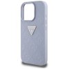 Guess Leather Hot Stamp 4G Pattern Triangle Metal Logo iPhone 16 Pro Max svetlofialové puzdro