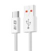 Blueo Dátový kábel USB A na Type C pletený rýchlonabíjací 6A biely