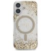Guess Resin Bottom Glitter MagSafe Puzdro iPhone 16 zlaté