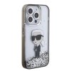 Karl Lagerfeld Hardcase Liquid Glitter iPhone 15 Pro priehľadné Ikonik