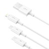 Baseus dátový kábel USB na Type C Lightning Micro USB 3.5A 0.5m biely