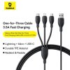 Baseus Datový Kábel Ultra Rýchle Nabíjanie USB na Micro USB Lightning USB C 3.5A 1.3m Čierna