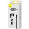 Baseus Data Cable StarSpeed rýchlonabíjací USB na Lightning Micro USB USB C 1.2m čierny