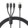 Baseus Datový Kábel Silky 1.5m čierny USB USB C Lightning Micro USB 100W 480Mbps