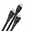 Baseus Datový Kábel Flash Series 3 USB C na 2x USB C Lightning 1.5m čierny