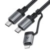 Acefast Datový Kábel C20 01 USB C na Type C Lightning 60W rýchle nabíjanie odolný proti ohybu MFi certifikovaný 1.2m čierny