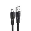 Acefast Datový Kábel C8 04 Rýchlonabíjací USB na Type C 3A Nylon 1.2m čierny