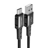 Acefast Datový Kábel C104 USB na TypeC 3A Rýchle Nabíjanie Nylon 12m čierna