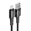 Acefast Dátový kábel C102 USB na Lightning 2.4A rýchle nabíjanie MFi 1.2m čierny