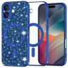 Techsuit Luxury Glitter MagSafe pre iPhone 17 tmavomodré puzdro