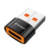 Techsuit Premium OTG Adaptér HyperPort A7 Type C na USB3.0 5Gbps 10A pre telefón čierna oranžová