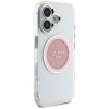 Guess IML Metal Colored Circle MagSafe Puzdro pre iPhone 16 ružová