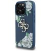 Guess Puzdro 4G Grained Roses Big Logo iPhone 16 Pro modré