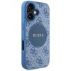 Guess 4G Circle Classic Logo MagSafe puzdro iPhone 16 modrá