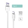 ColorWay Dátový kábel USB na TypeC 5A 480Mbps Flexibilné TPE 1m Biela