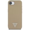 Guess Grained PU Triangle Logo MagSafe puzdro pre iPhone 16e hnedé