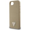 Guess Grained PU Triangle Logo MagSafe puzdro pre iPhone 16e hnedé