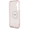 Guess IML Rhinestones MagSafe puzdro pre Samsung Galaxy S25 ružová