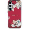 Guess Grained Flowers MagSafe Samsung Galaxy S25 Fuchsiové puzdro