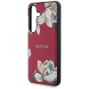 Guess Grained Flowers MagSafe Samsung Galaxy S25 Fuchsiové puzdro
