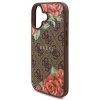 Guess Puzdro 4G Flower Print MagSafe iPhone 16 hnedé