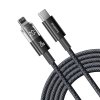 Baseus dátový kábel displej 2 rýchlonabíjací Type C na Lightning digitálny displej 20W 2m kozmická čierna