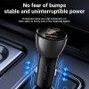 Acefast Car Charger B7 2x USB 45W Rýchle Nabíjanie LED Displej Priehľadná Čierna