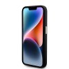 Guess - silikónový kryt s kovovým logom a rámčekom iPhone 15 Pro čierny