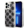 Karl Lagerfeld Hardcase Liquid Glitter iPhone 14 Pro Max Monogram strieborná