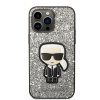 Karl Lagerfeld Hardcase Glitter iPhone 14 Pro Max strieborné vločky Ikonik
