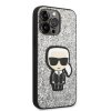Karl Lagerfeld Hardcase Glitter iPhone 14 Pro Max strieborné vločky Ikonik