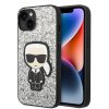 Karl Lagerfeld Hardcase Glitter iPhone 14 Strieborné Flitre Ikonik
