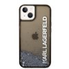 Karl Lagerfeld Hardcase Liquid Glitter iPhone 14 Elong strieborný