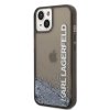 Karl Lagerfeld Hardcase Liquid Glitter iPhone 14 Elong strieborný