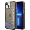 Karl Lagerfeld Hardcase Liquid Glitter iPhone 14 Elong strieborný