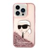 Karl Lagerfeld Hardcase Glitter iPhone 14 Pro ružová Karl Head