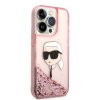 Karl Lagerfeld Hardcase Glitter iPhone 14 Pro ružová Karl Head