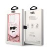 Karl Lagerfeld Hardcase Glitter iPhone 14 Pro ružová Choupette Head