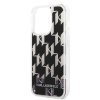 Karl Lagerfeld Hardcase Liquid Glitter iPhone 14 Pro Monogram strieborná