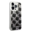 Karl Lagerfeld Hardcase Liquid Glitter iPhone 14 Pro Monogram strieborná