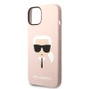 Karl Lagerfeld Silicone puzdro iPhone 14 Plus ružová Karlova hlava