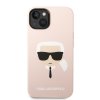 Karl Lagerfeld Silicone puzdro iPhone 14 Plus ružová Karlova hlava