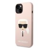 Karl Lagerfeld Silicone puzdro iPhone 14 Plus ružová Karlova hlava